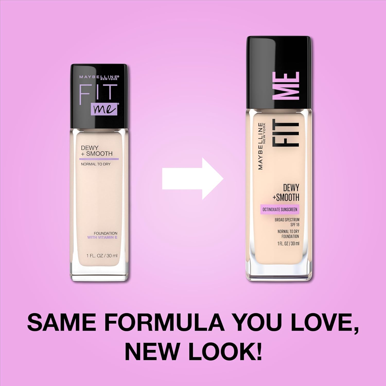 Maybelline Fit Me Dewy + Smooth Foundation – Fair Porcelain, 1 fl oz
