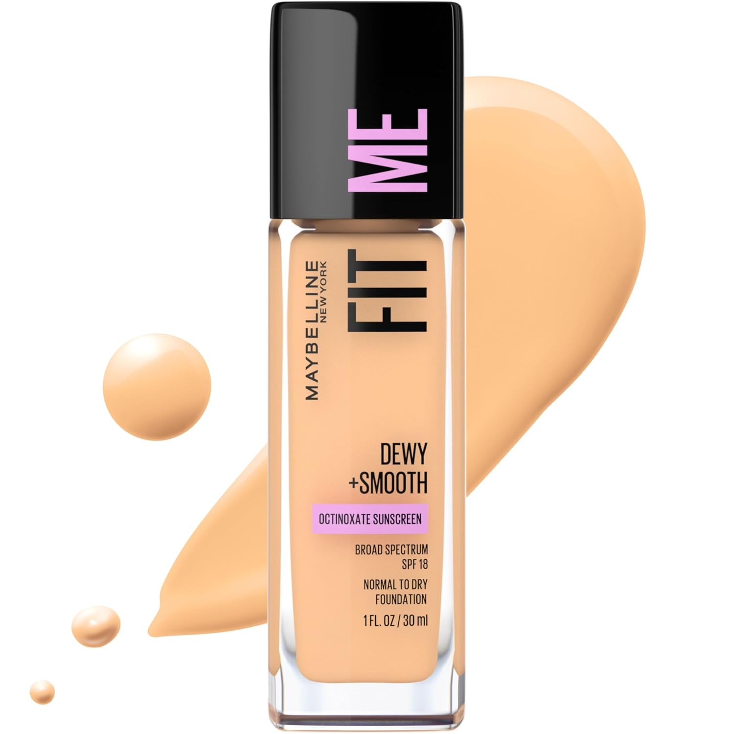 Maybelline Fit Me Dewy + Smooth Foundation – Fair Porcelain, 1 fl oz - Kozmee
