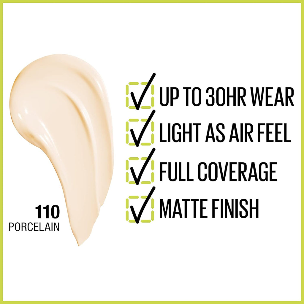 Maybelline Super Stay Full Coverage Foundation – 30HR Matte, 1 fl oz