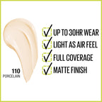 Maybelline Super Stay Full Coverage Foundation – 30HR Matte, 1 fl oz