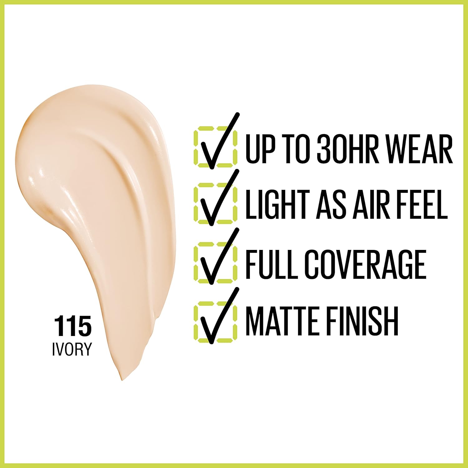 Maybelline Super Stay Full Coverage Foundation – 30HR Matte, 1 fl oz