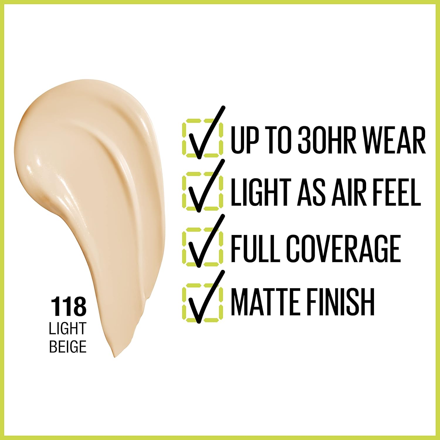Maybelline Super Stay Full Coverage Foundation – 30HR Matte, 1 fl oz