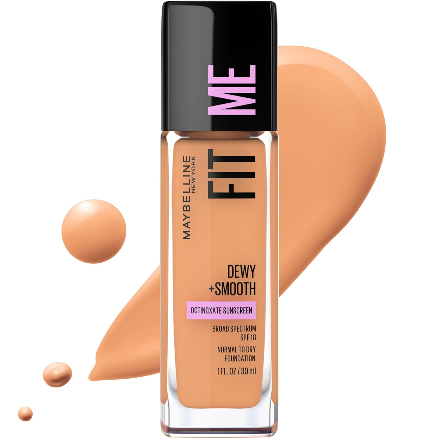 Maybelline Fit Me Dewy + Smooth Foundation – Fair Porcelain, 1 fl oz - Kozmee