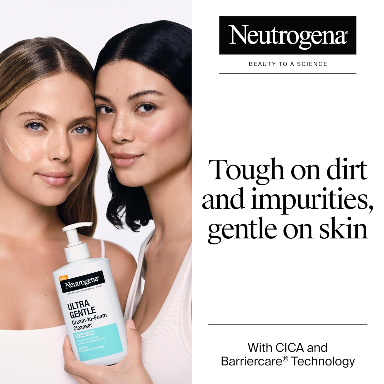 Neutrogena Ultra Gentle Cream-to-Foam Facial Cleanser - Sensitive, Fragrance-Free 12 fl oz