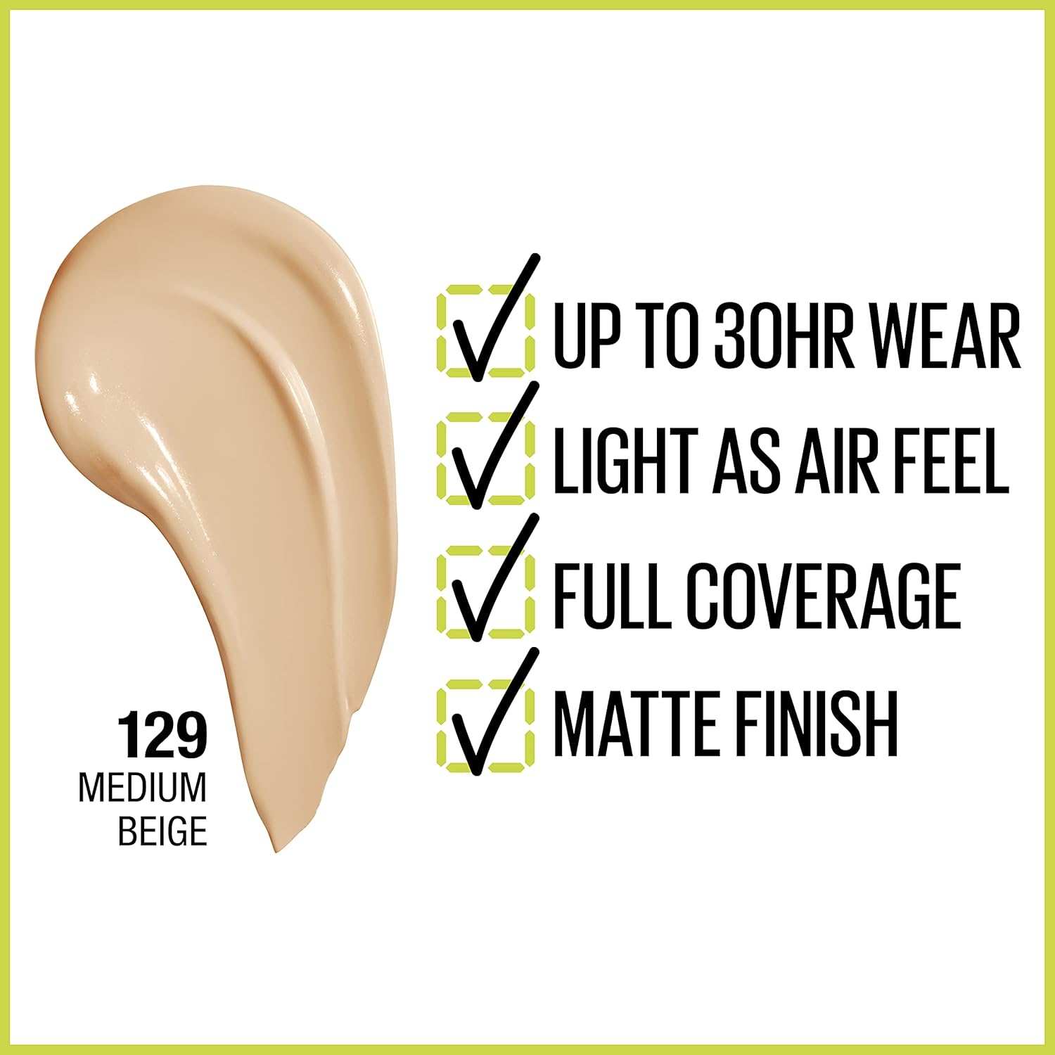 Maybelline Super Stay Full Coverage Foundation – 30HR Matte, 1 fl oz
