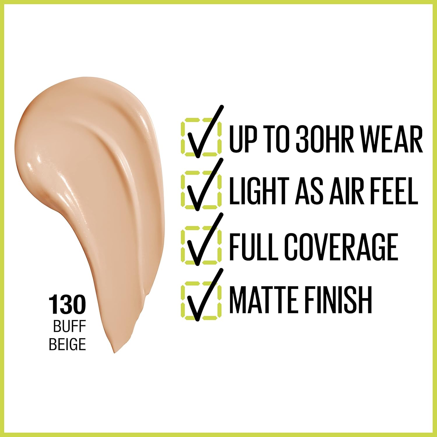 Maybelline Super Stay Full Coverage Foundation – 30HR Matte, 1 fl oz