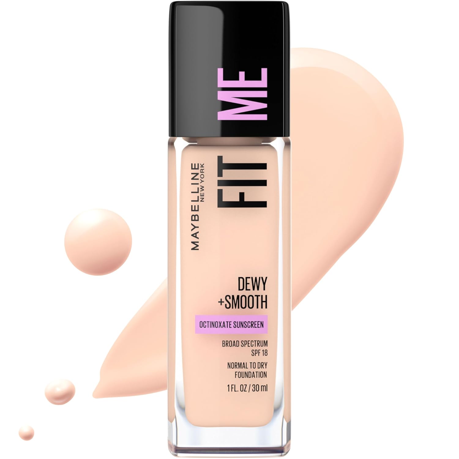 Maybelline Fit Me Dewy + Smooth Foundation – Fair Porcelain, 1 fl oz - Kozmee