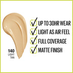 Maybelline Super Stay Full Coverage Foundation – 30HR Matte, 1 fl oz