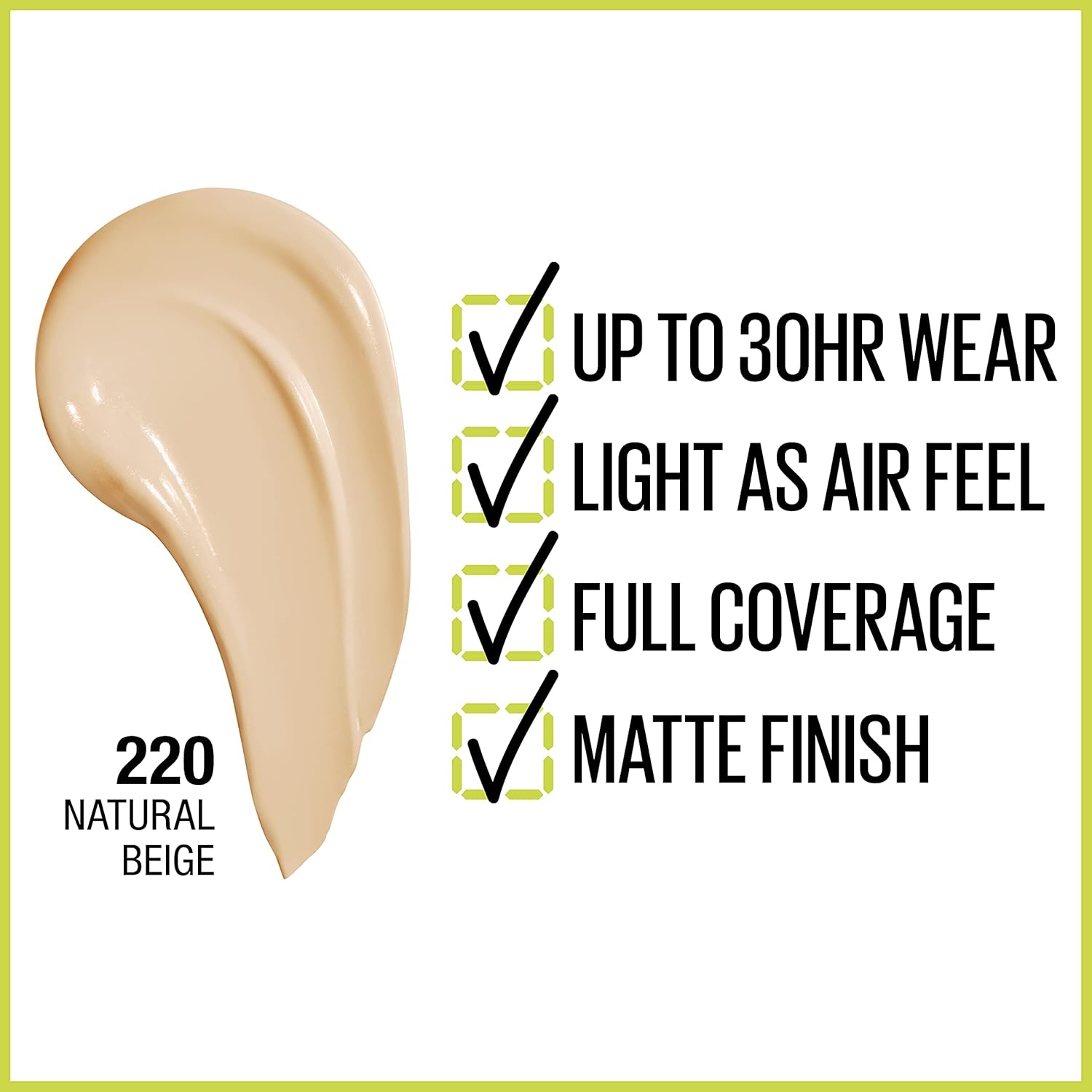 Maybelline Super Stay Full Coverage Foundation – 30HR Matte, 1 fl oz