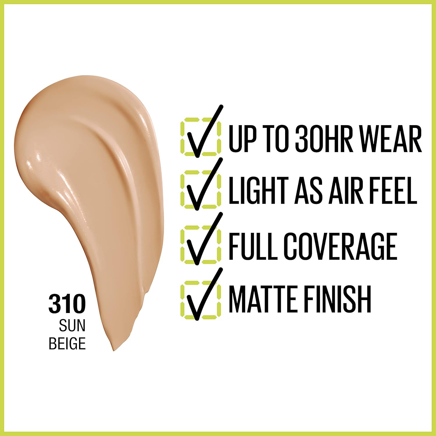 Maybelline Super Stay Full Coverage Foundation – 30HR Matte, 1 fl oz