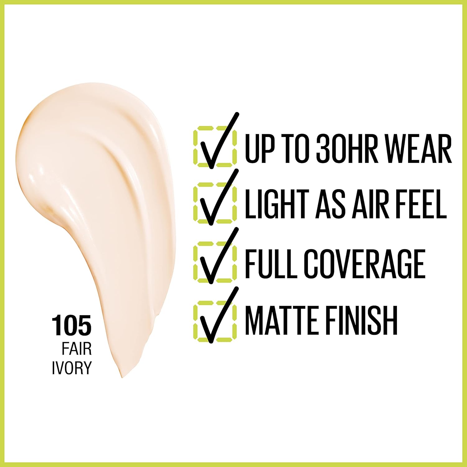Maybelline Super Stay Full Coverage Foundation – 30HR Matte, 1 fl oz