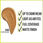 Maybelline Super Stay Full Coverage Foundation – 30HR Matte, 1 fl oz