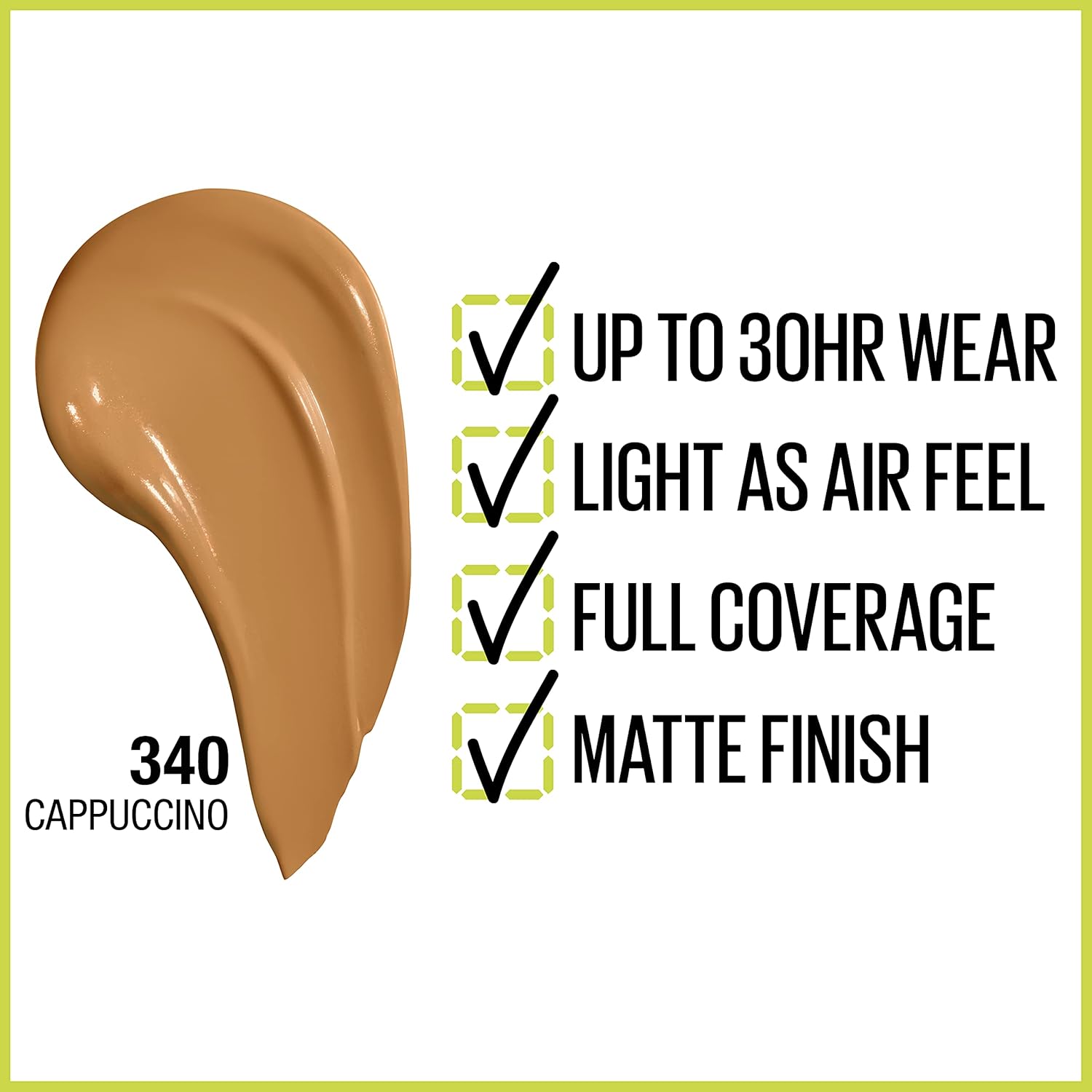 Maybelline Super Stay Full Coverage Foundation – 30HR Matte, 1 fl oz