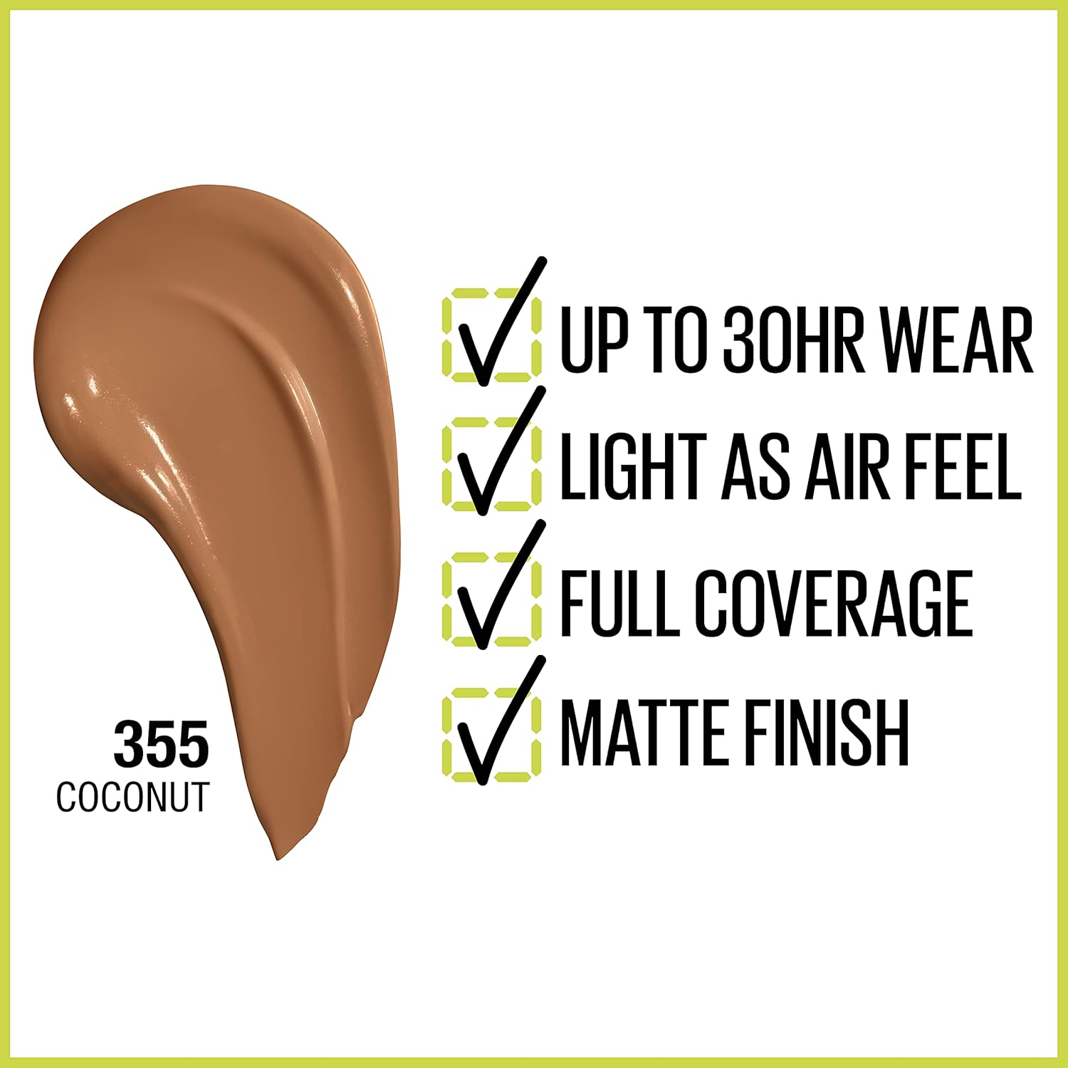 Maybelline Super Stay Full Coverage Foundation – 30HR Matte, 1 fl oz