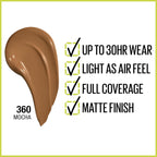 Maybelline Super Stay Full Coverage Foundation – 30HR Matte, 1 fl oz