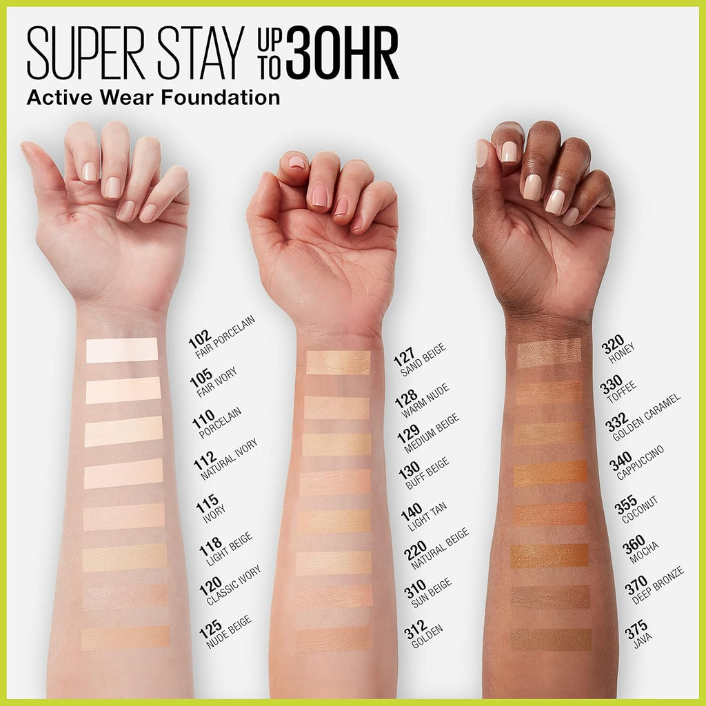 Maybelline Super Stay Full Coverage Foundation – 30HR Matte, 1 fl oz