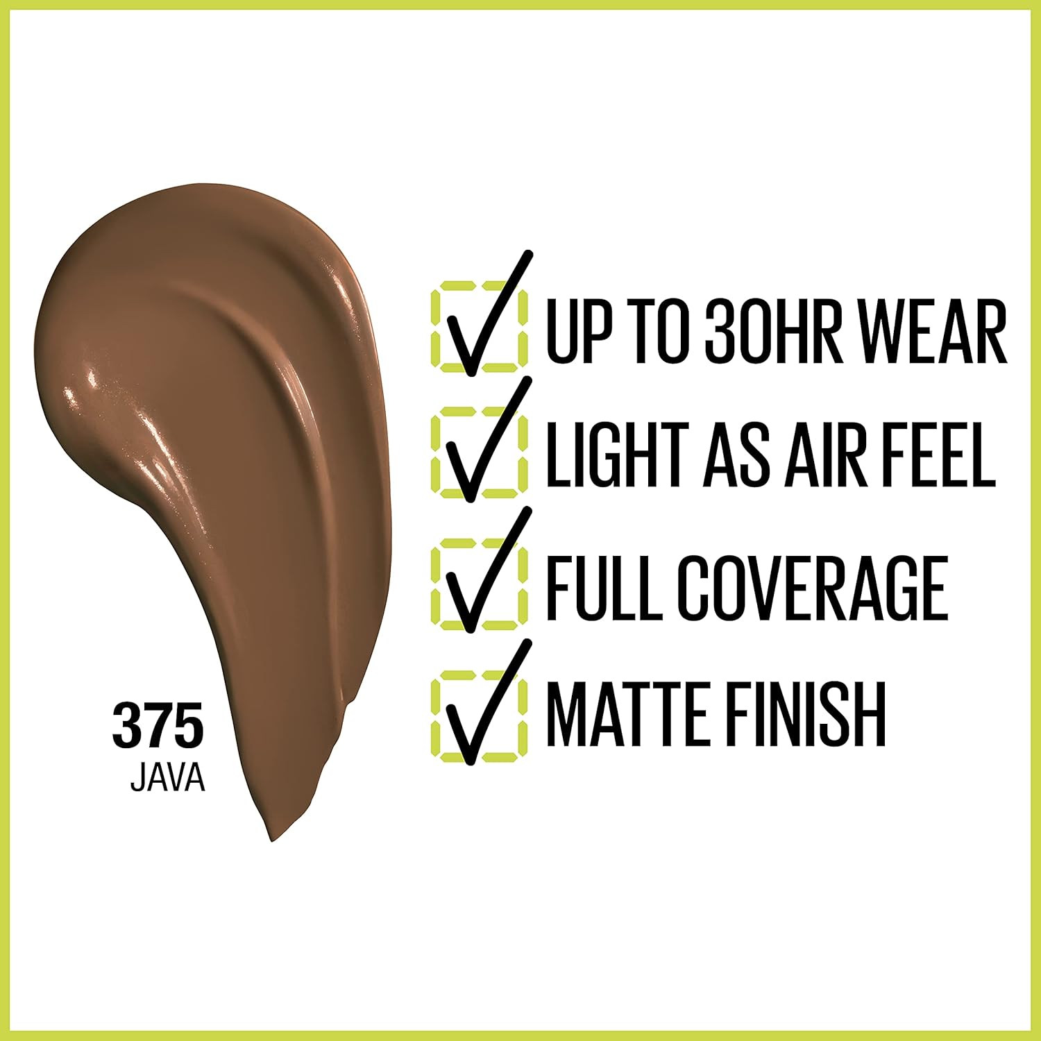 Maybelline Super Stay Full Coverage Foundation – 30HR Matte, 1 fl oz