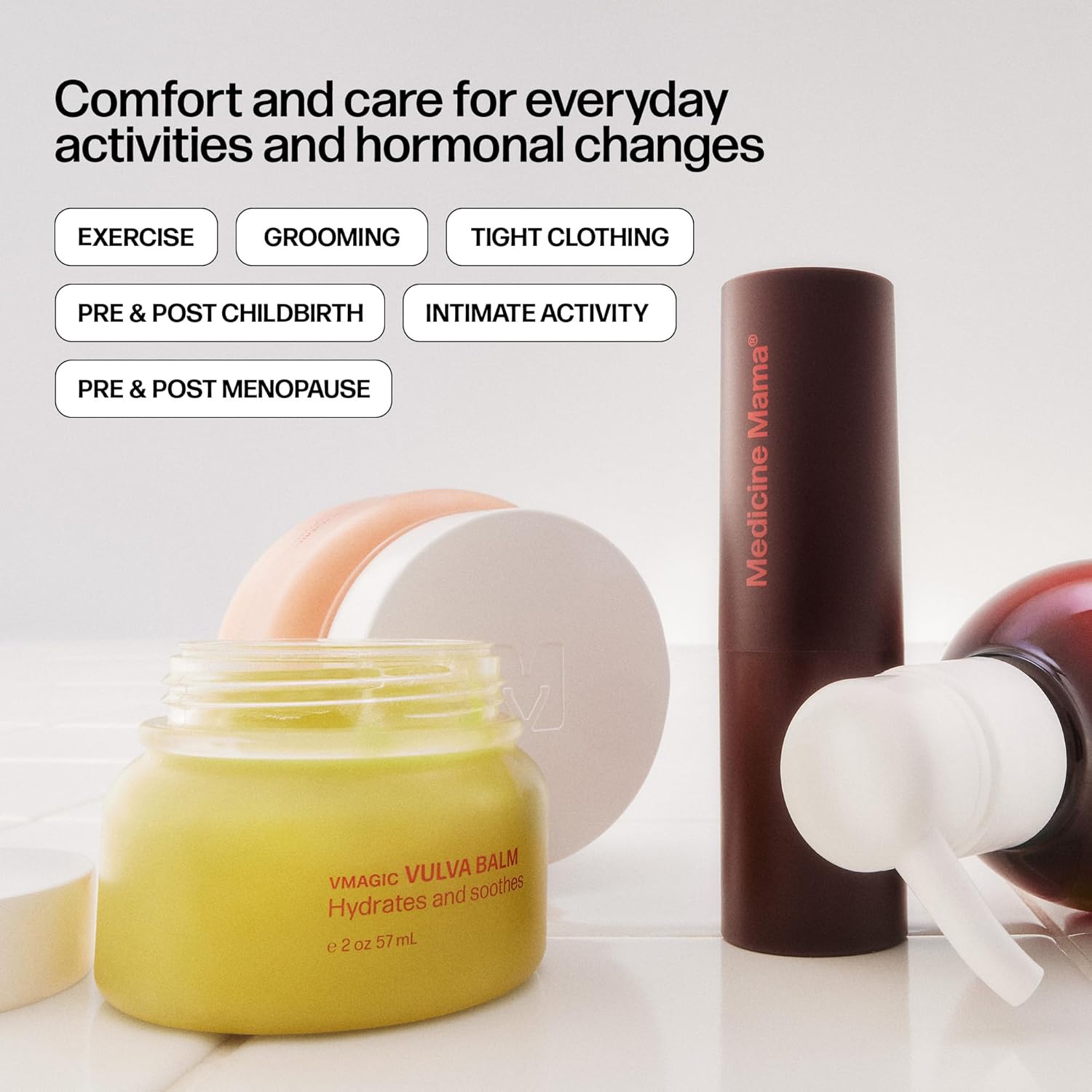 VMAGIC by Medicine Mama Lips Stick – Travel Size Organic Vulva Balm for Dryness, Itching & Irritation – Hormone-Free, 15 ml