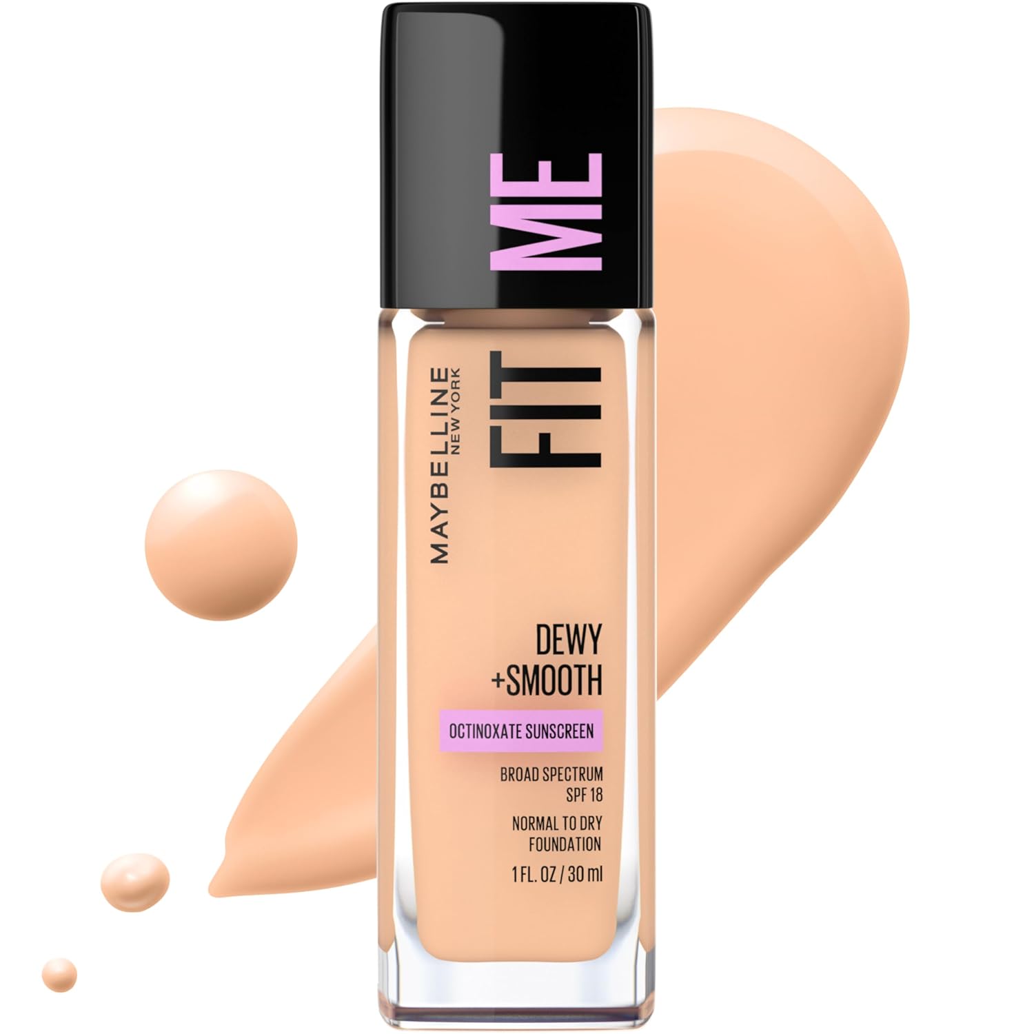 Maybelline Fit Me Dewy + Smooth Foundation – Fair Porcelain, 1 fl oz - Kozmee