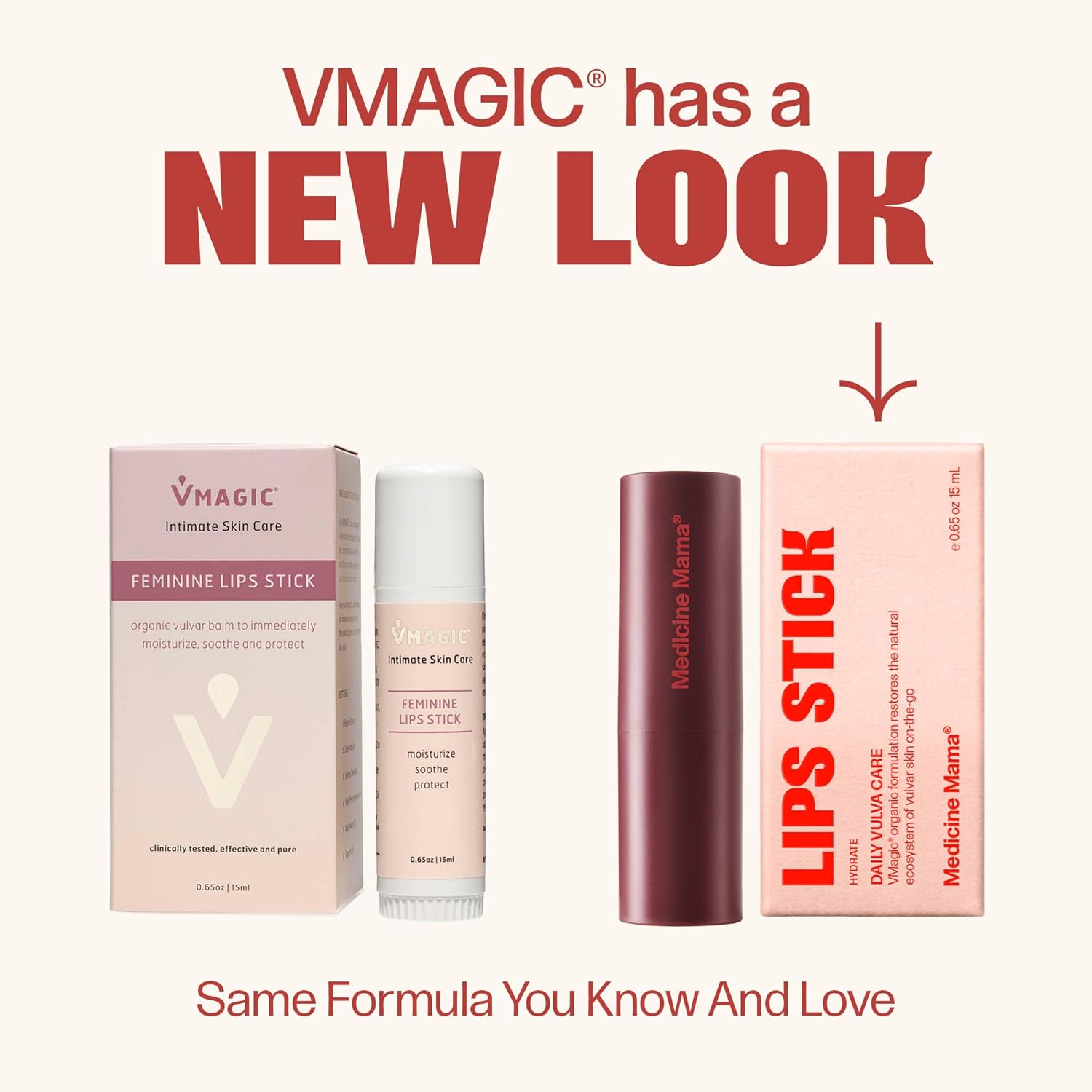 VMAGIC by Medicine Mama Lips Stick – Travel Size Organic Vulva Balm for Dryness, Itching & Irritation – Hormone-Free, 15 ml
