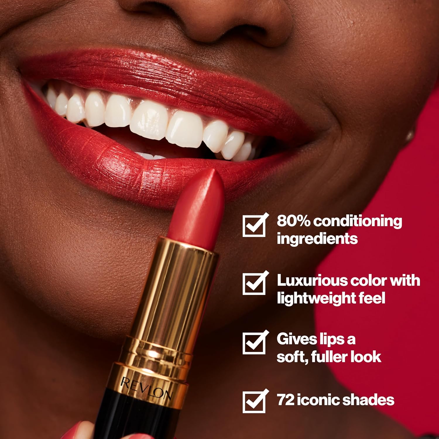 Revlon Super Lustrous Lipstick, Creamy Formula For Soft, Fuller-Looking Lips, Moisturized Feel, 764 On the Mauve, 0.15 oz