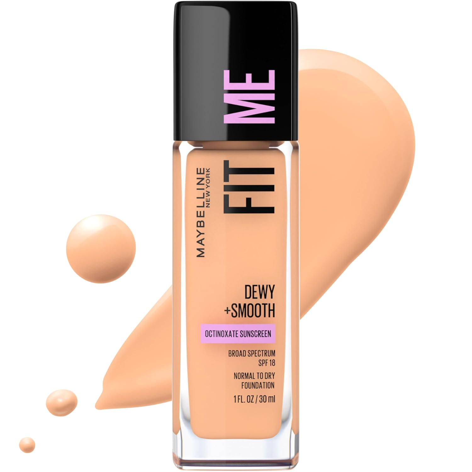 Maybelline Fit Me Dewy + Smooth Foundation – Fair Porcelain, 1 fl oz - Kozmee