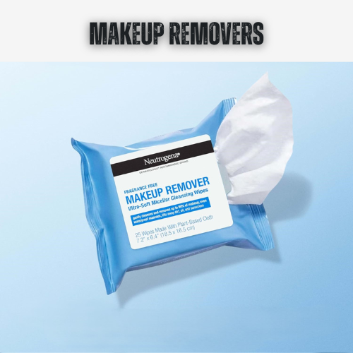 Neutrogena makeup remover wipes on a light blue background